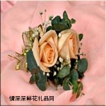 台花胸花,香槟玫瑰胸花